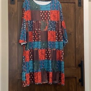 E206 Dress size 2xl unbranded Boho Patchwork